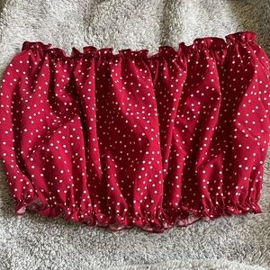 Size Medium Red Polka Dot Tube Top